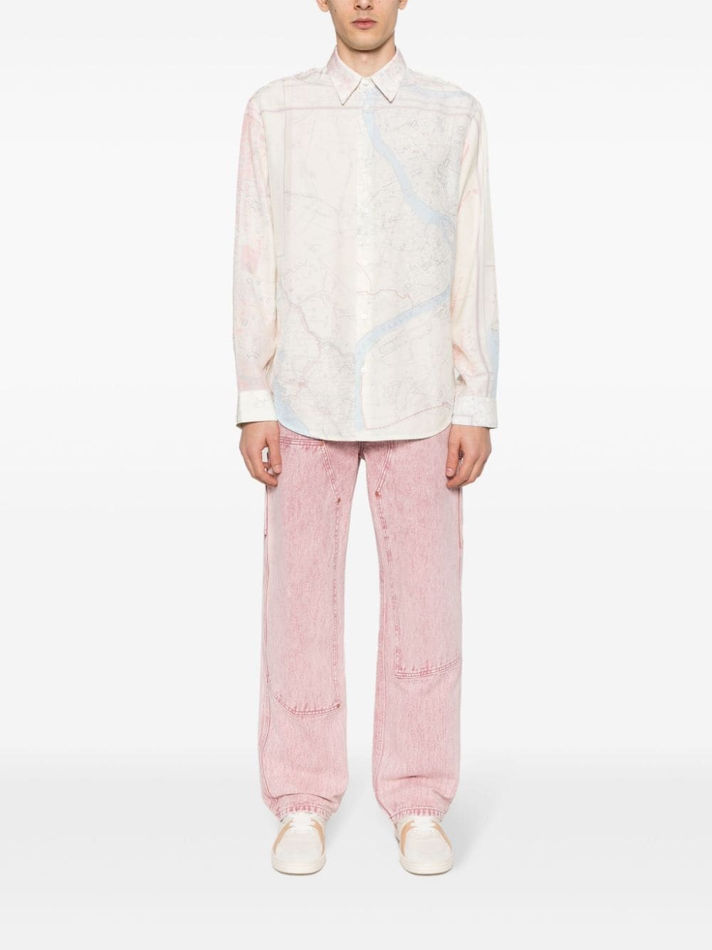 map-print shirt - 2