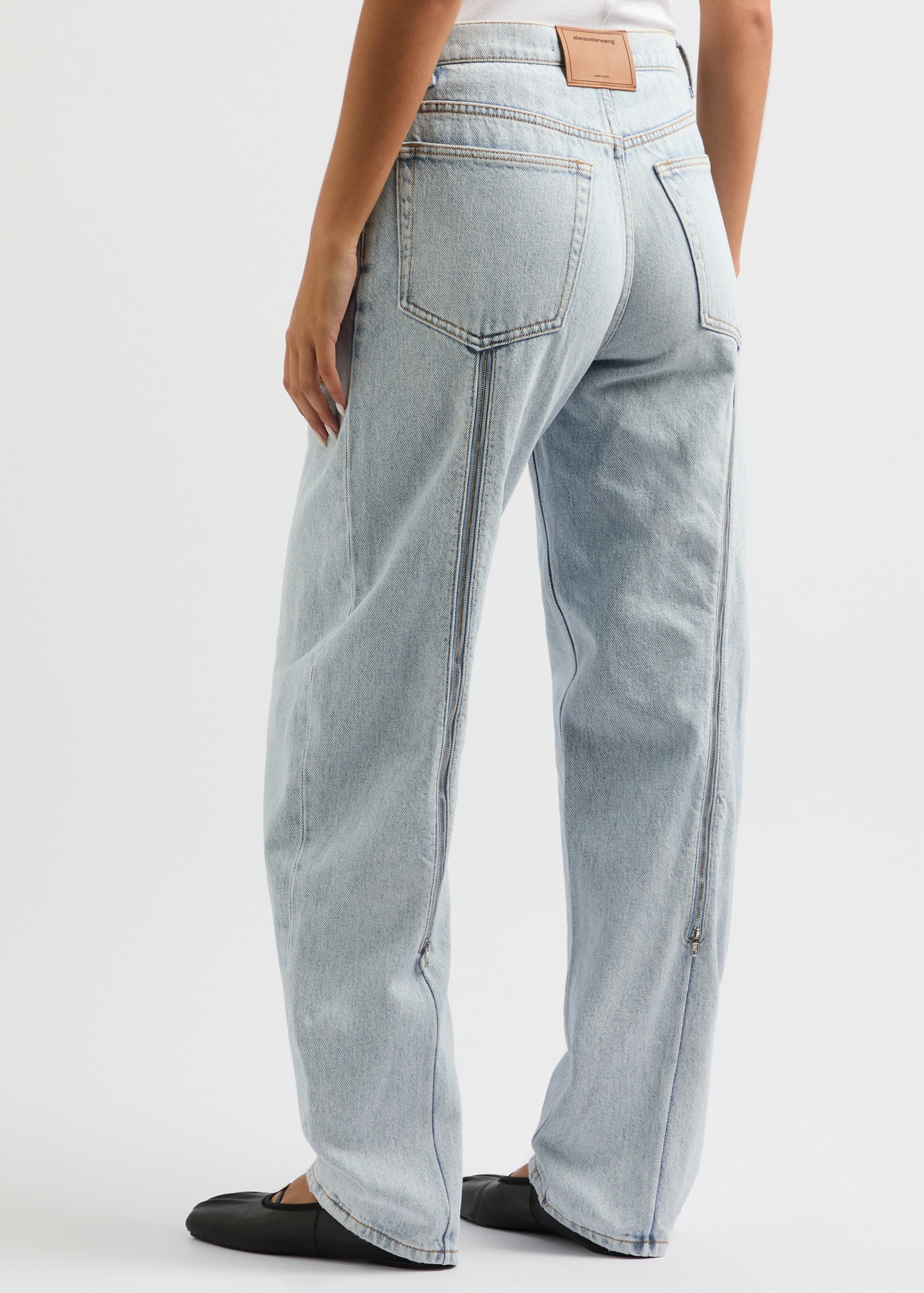 Zip-detail barrel-leg jeans - 3