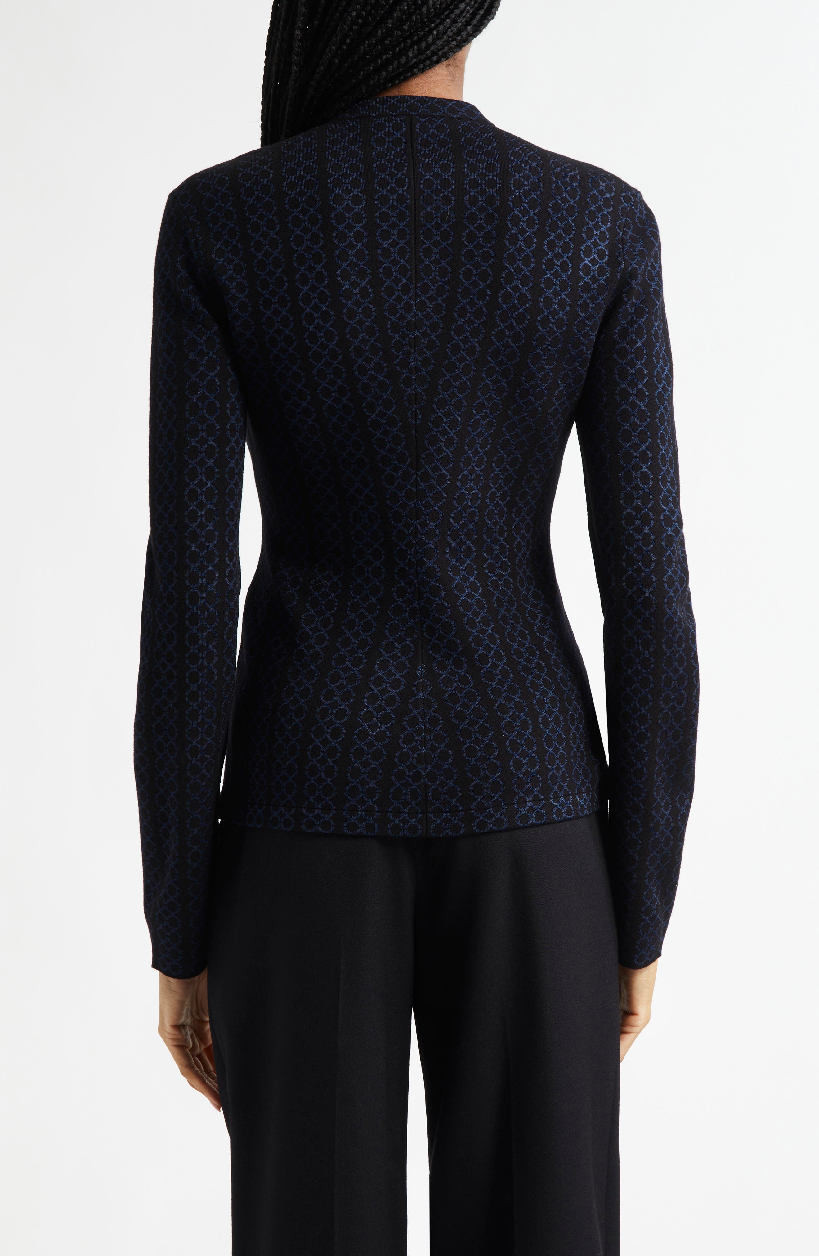 Emporio Armani Vertical Stripe Asymmetric Jacket in Solid Black at Nordstrom - 2
