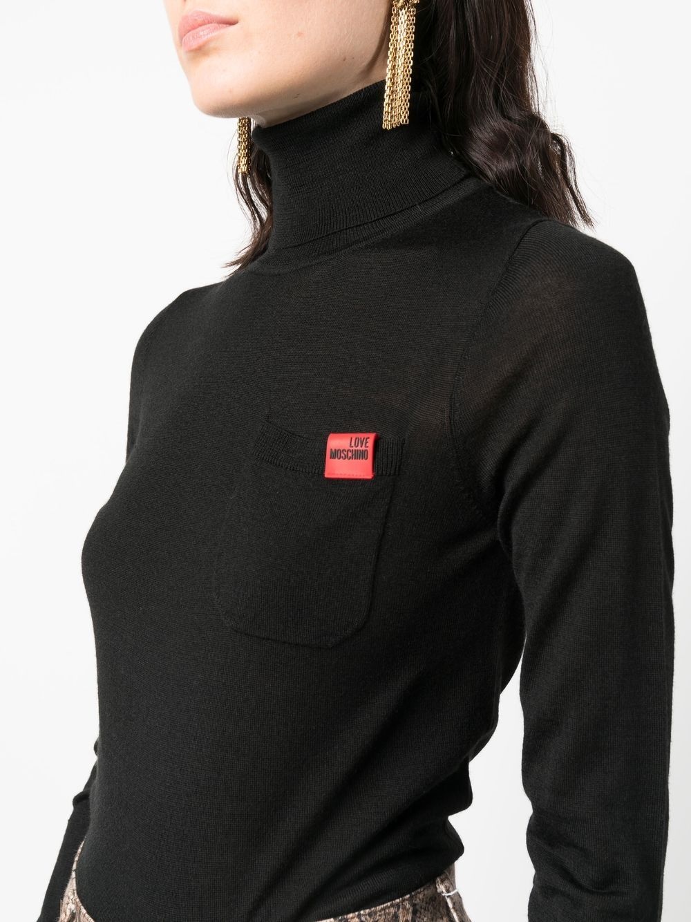 logo-patch high neck jumper - 5