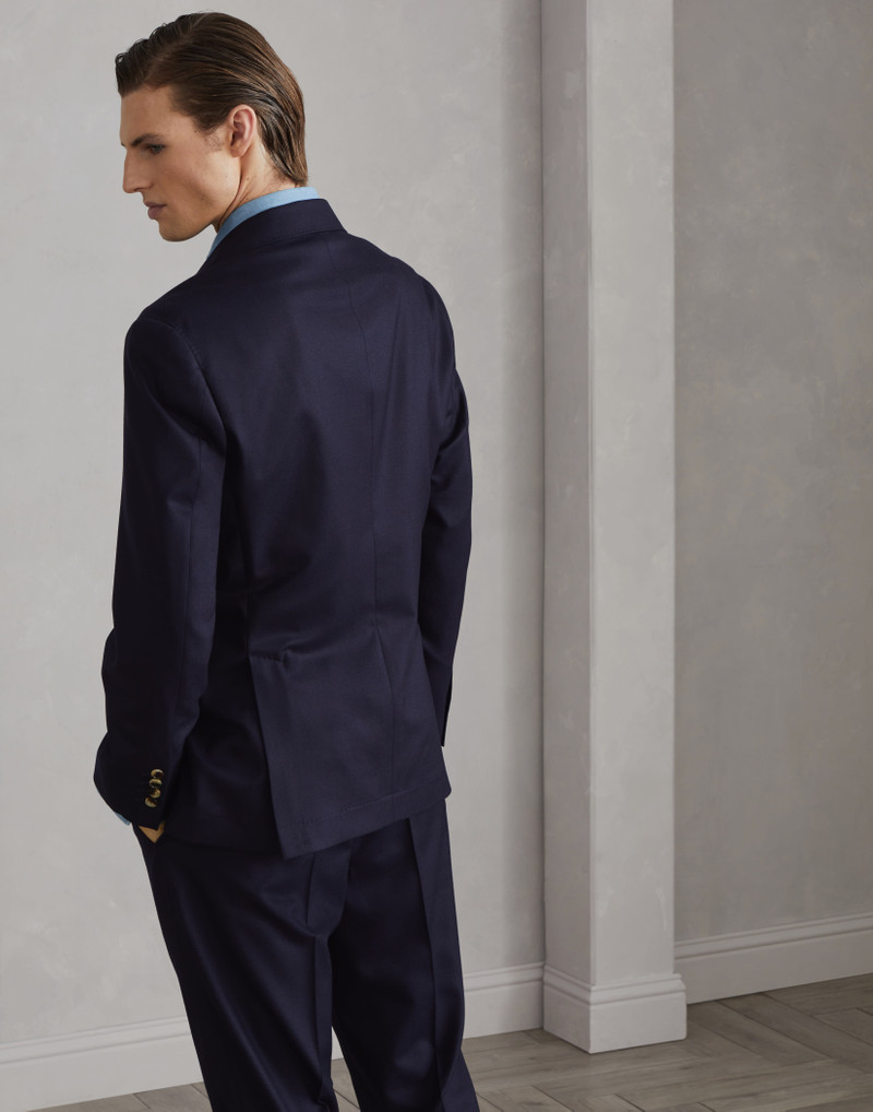 Brunello Cucinelli Virgin wool flannel deconstructed Cavallo blazer outlook