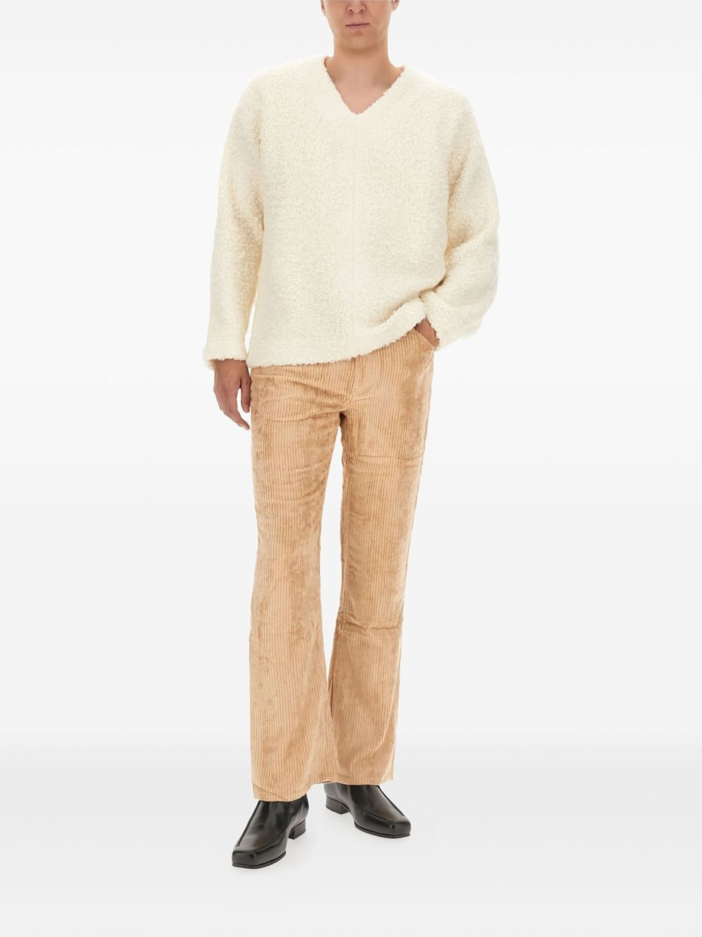 Ezra V-neck teddy sweater - 2