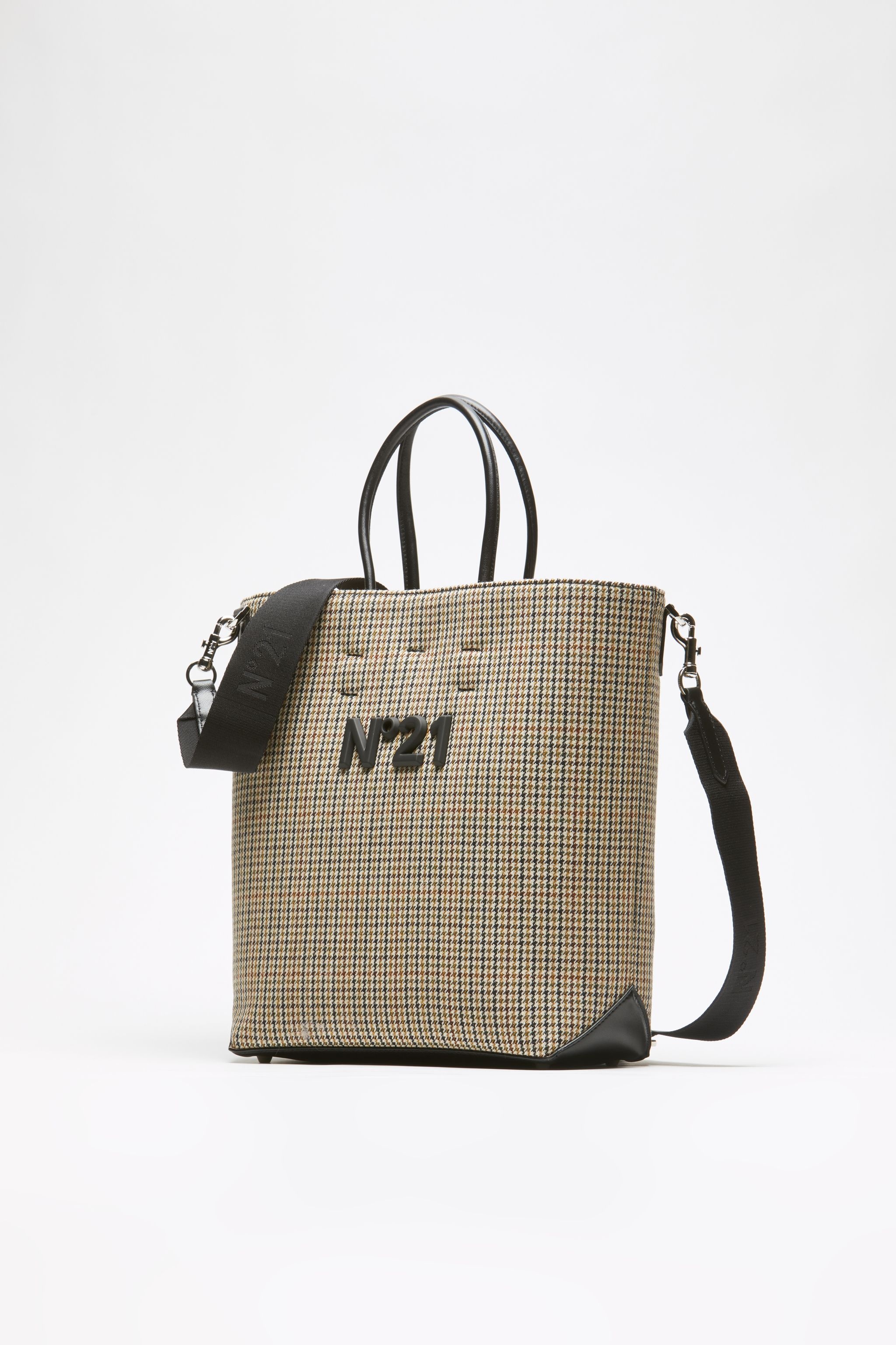 CHECKED LOGO-PLAQUE SHOPPER - 3
