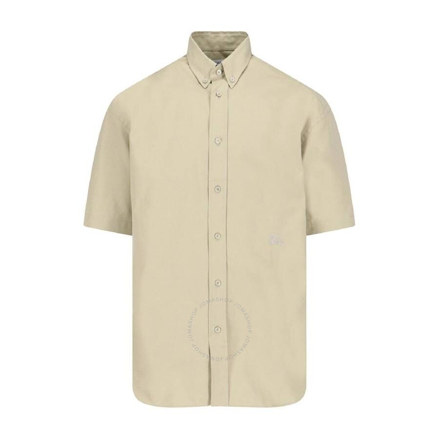 Burberry Logo-Embroidered Short Sleeve Poplin Shirt - 1
