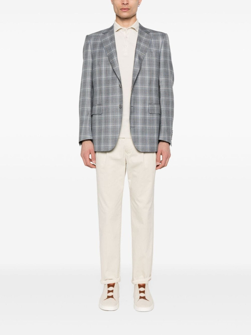 Canali tartan-pattern blazer outlook