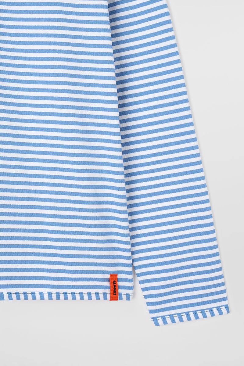 CLASSIC LONGSLEEVE T-SHIRT / azure & optical white stripes 7