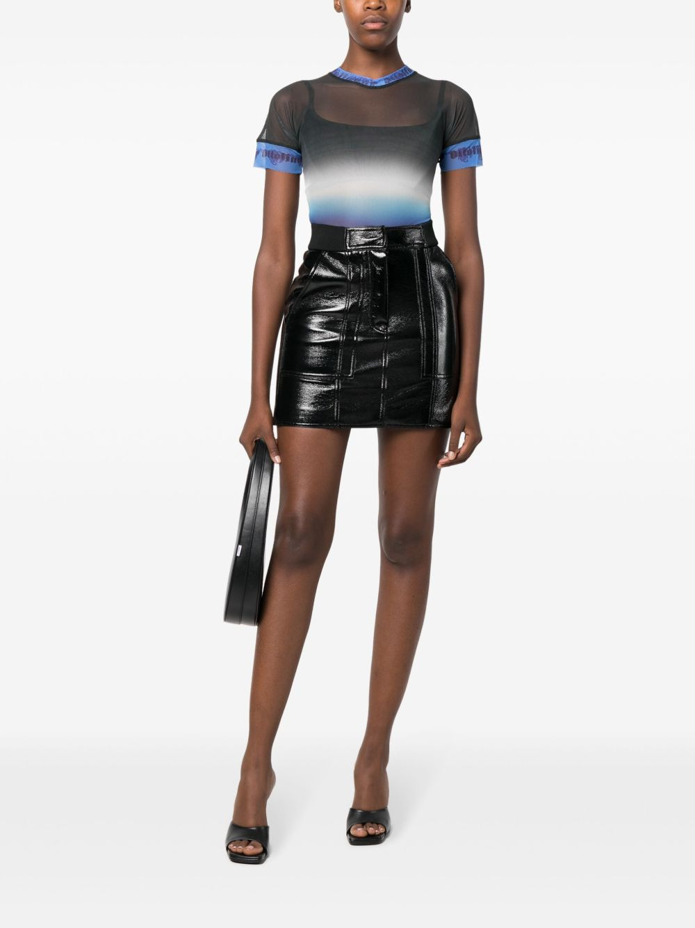 logo-trim ombré T-shirt - 2