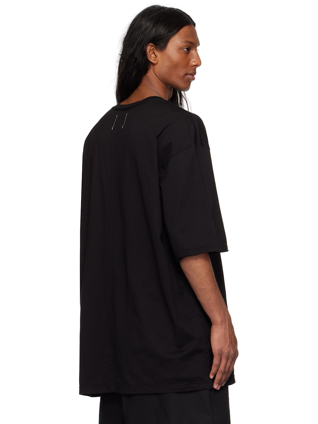 Black Oversized Crew Neck T-shirt - 3