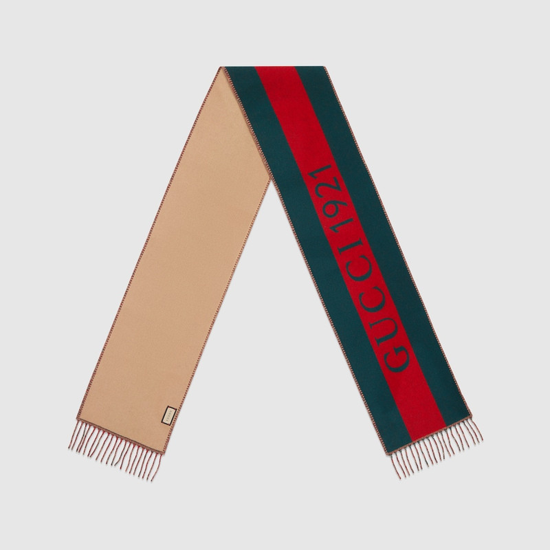 GUCCI Gucci Web jacquard wool scarf outlook