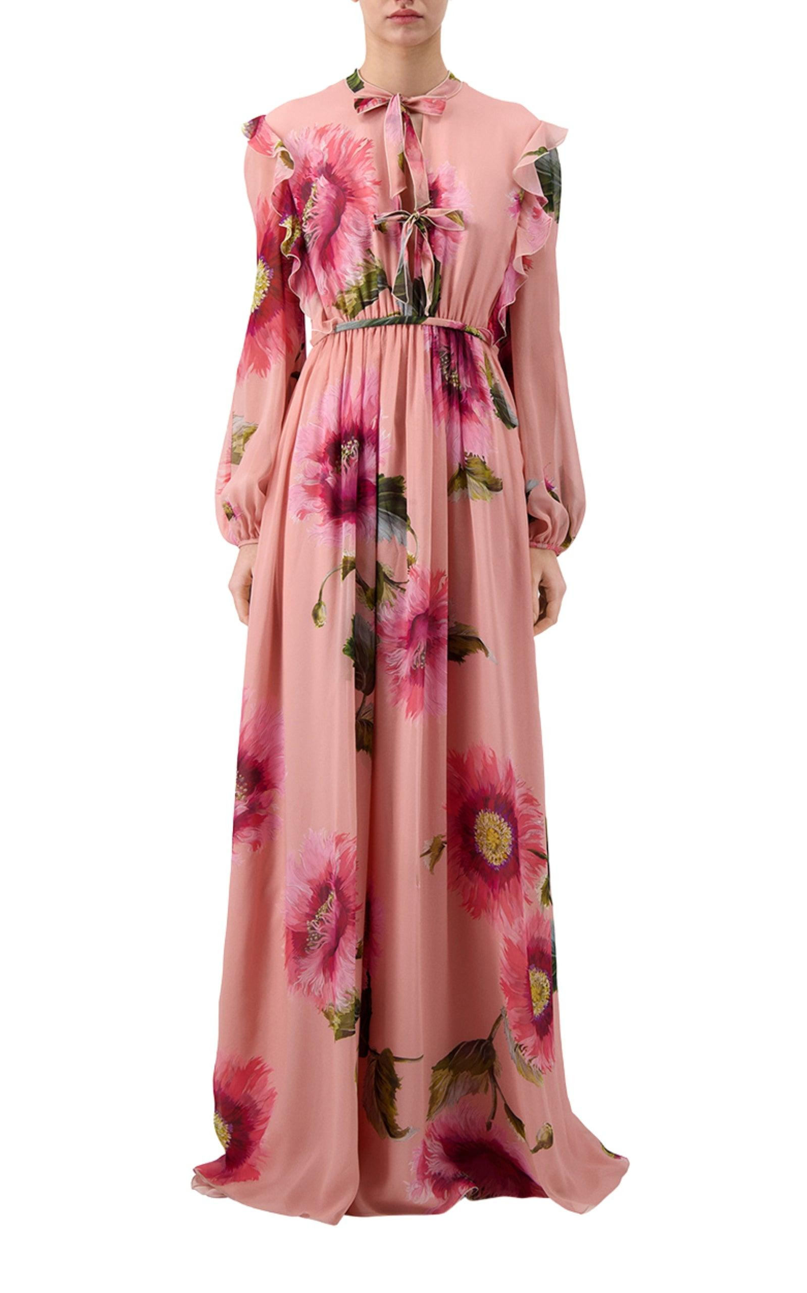 Botanic Blow Up-print Silk Georgette Gown - 3