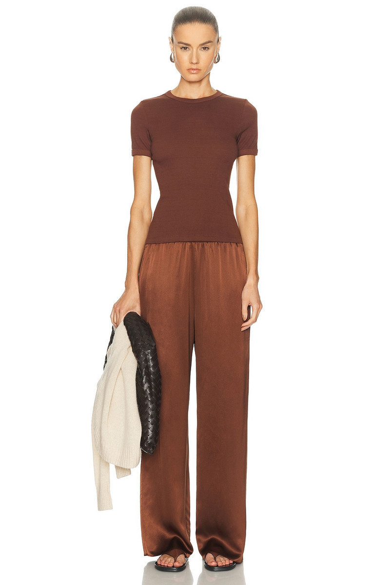 Enza Costa Supima Cotton New Classic Short Sleeve Teein Nutmeg outlook