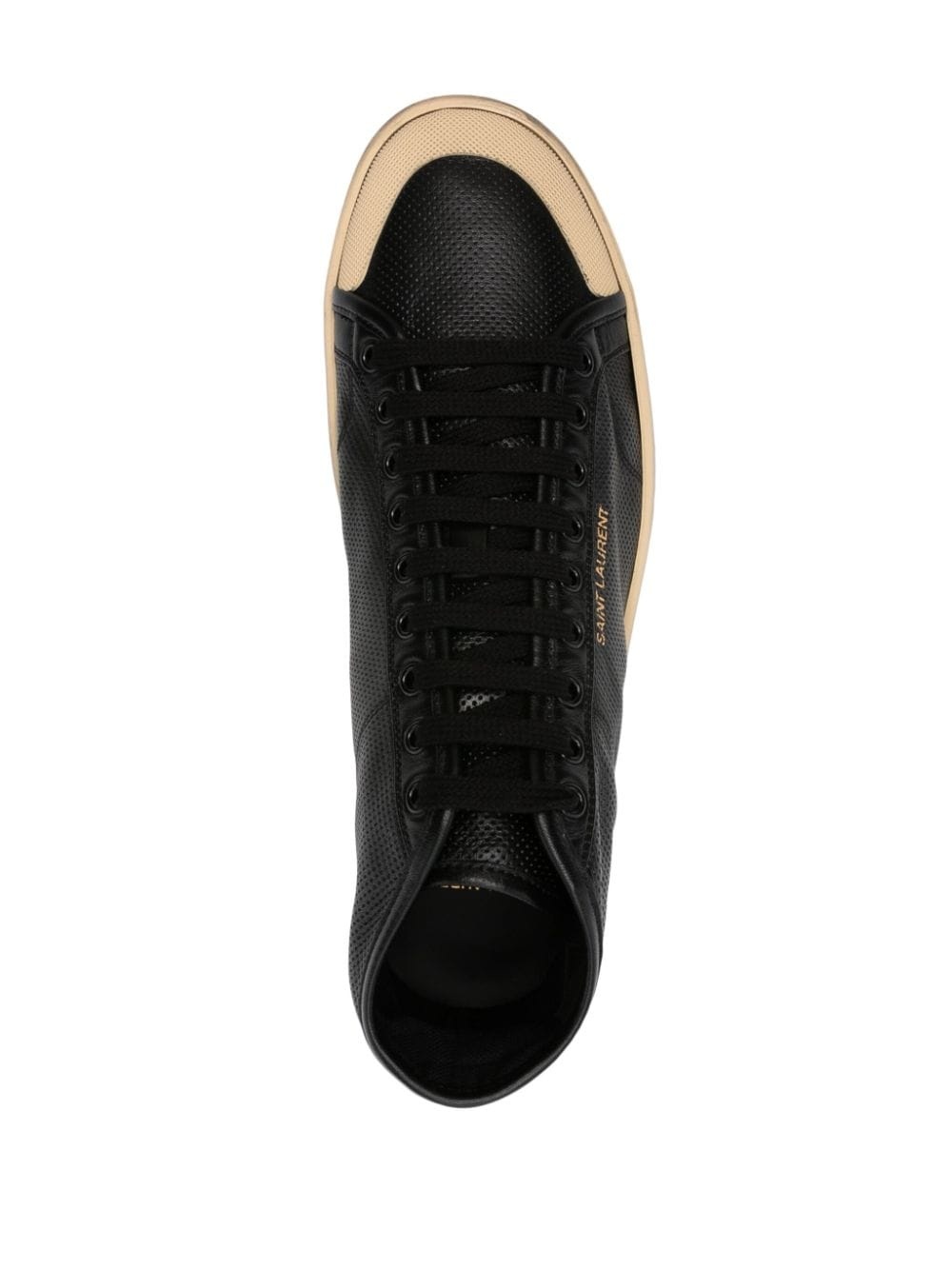 leather mid-top sneakers - 4