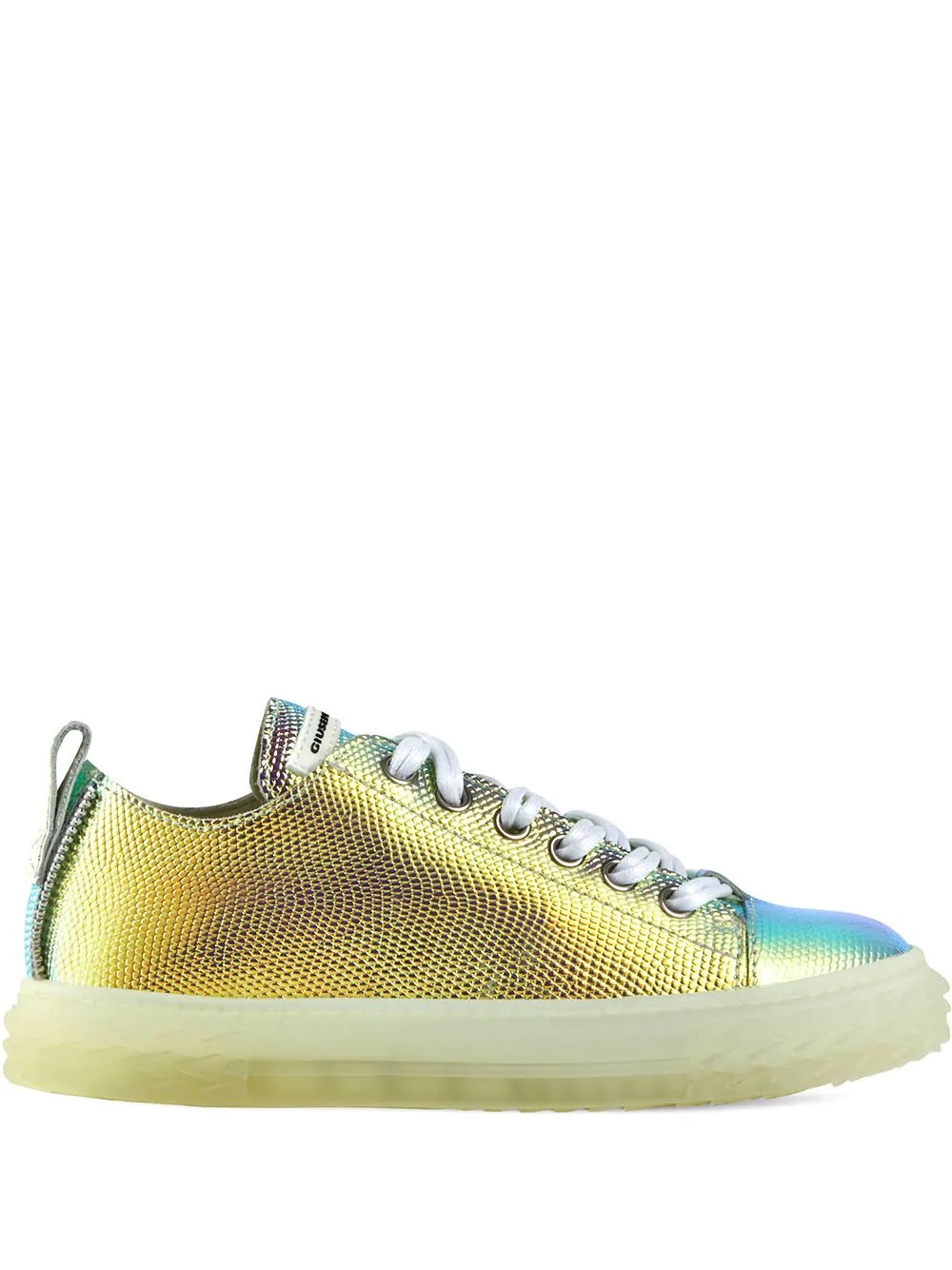 metallic low-top sneakers - 1