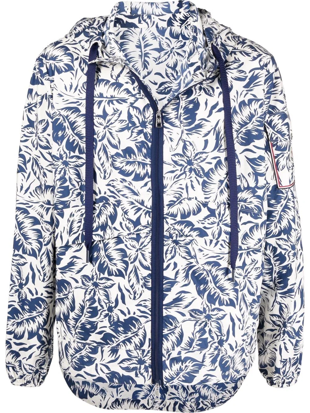 floral-print hooded jacket - 1