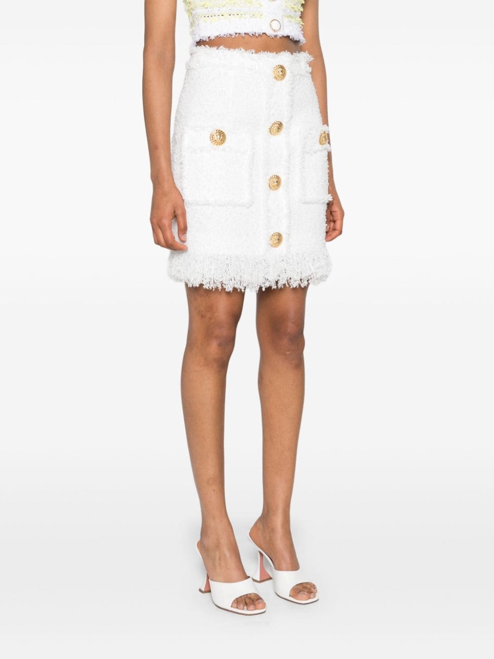 high-waist tweed miniskirt - 3