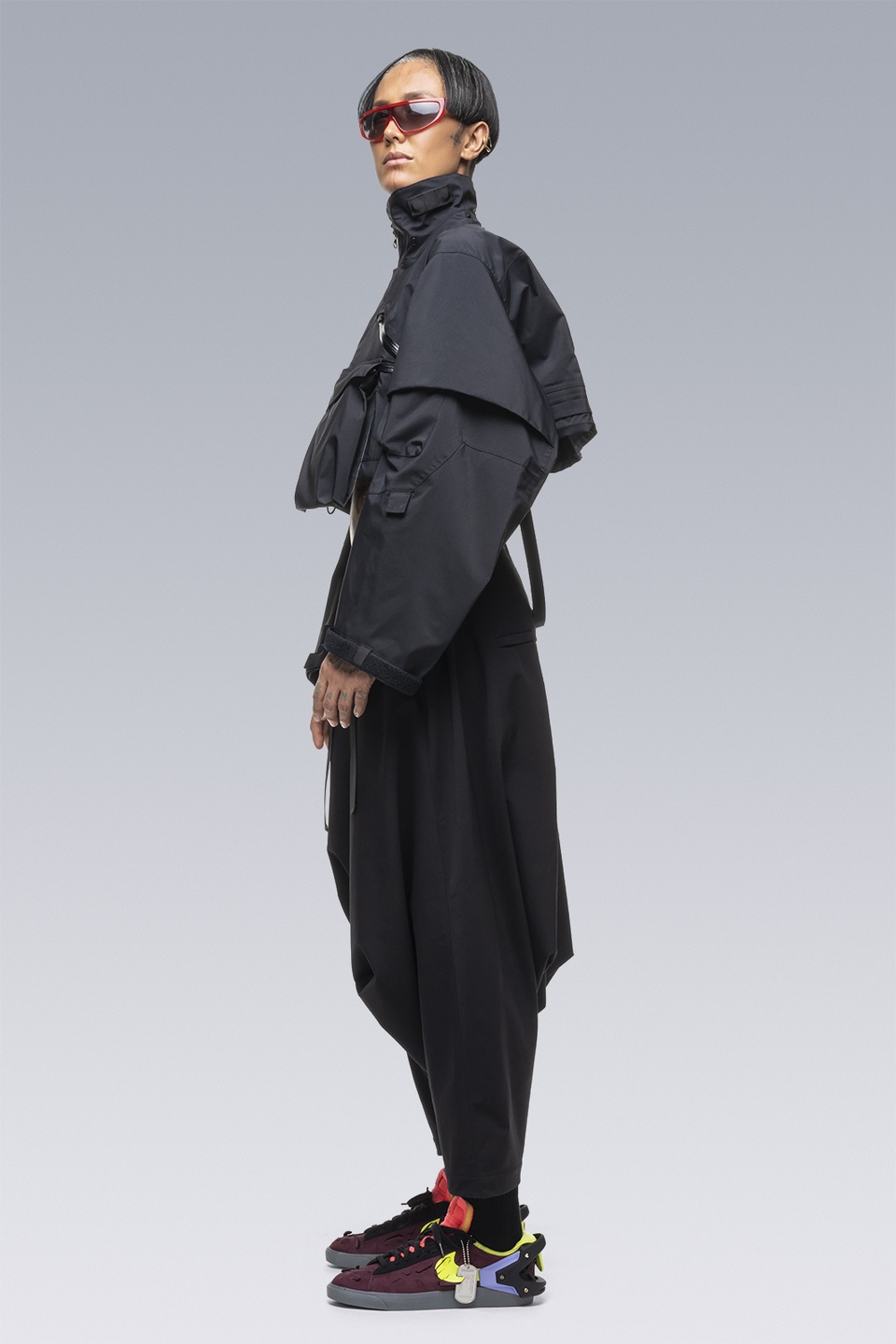 CROP JACKET size2 / Black sacai ジャケット・アウター ACRONYM