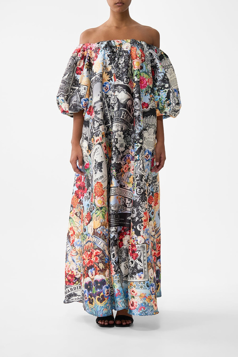 CAMILLA OFF SHOULDER LONG PUFF DRESS outlook