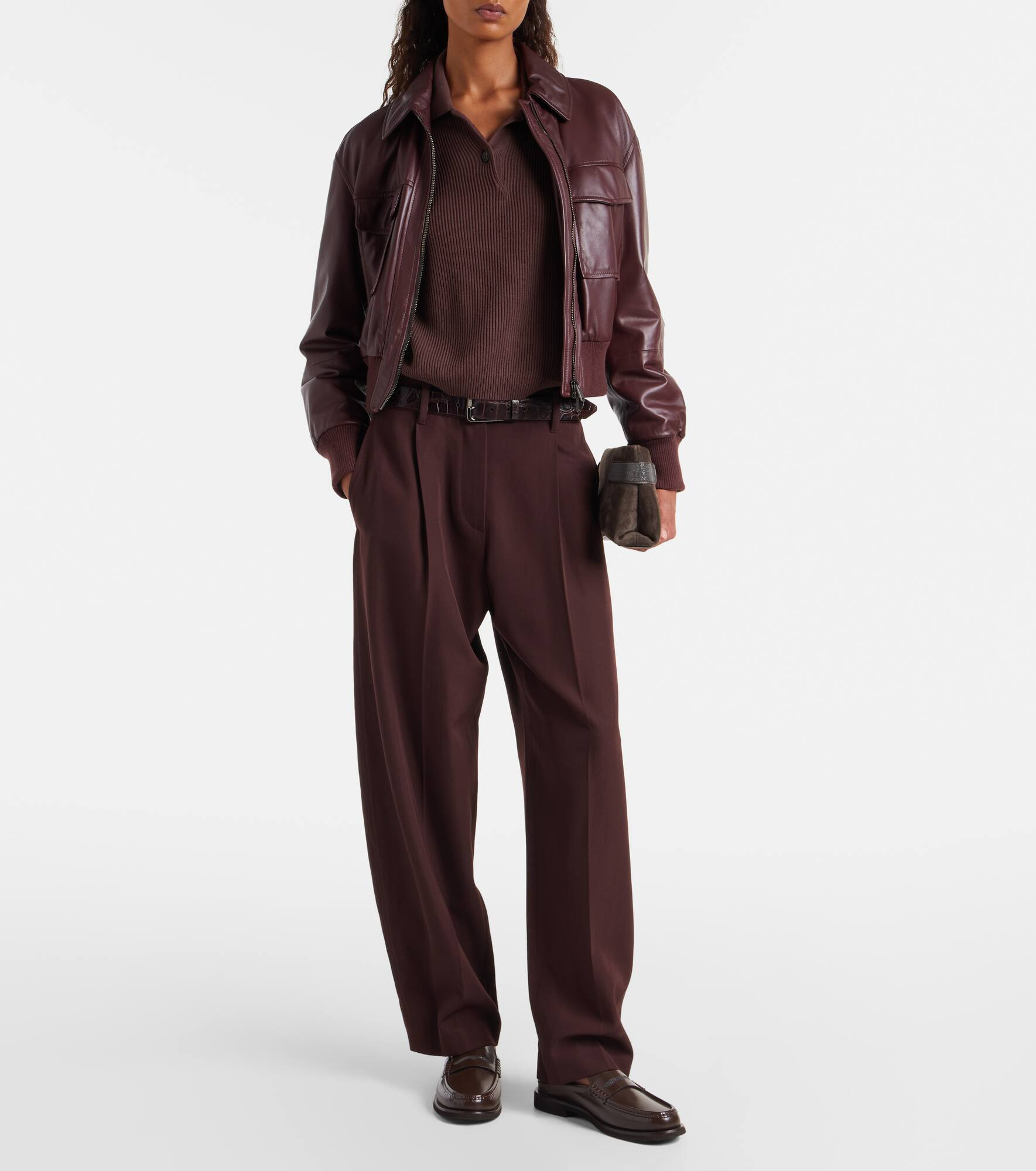 Wool and cotton straight pants - 2