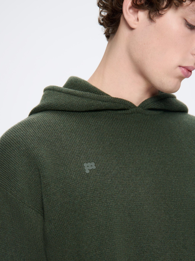 Mens Recycled Cashmere Hoodie - Rosemary Green 4