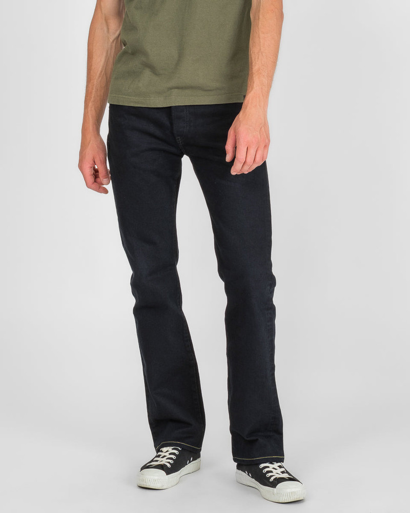 Iron Heart IH-666S-142OD 14OZ SELVEDGE DENIM SLIM STRAIGHT CUT JEANS - INDIGO OVERDYED BLACK outlook