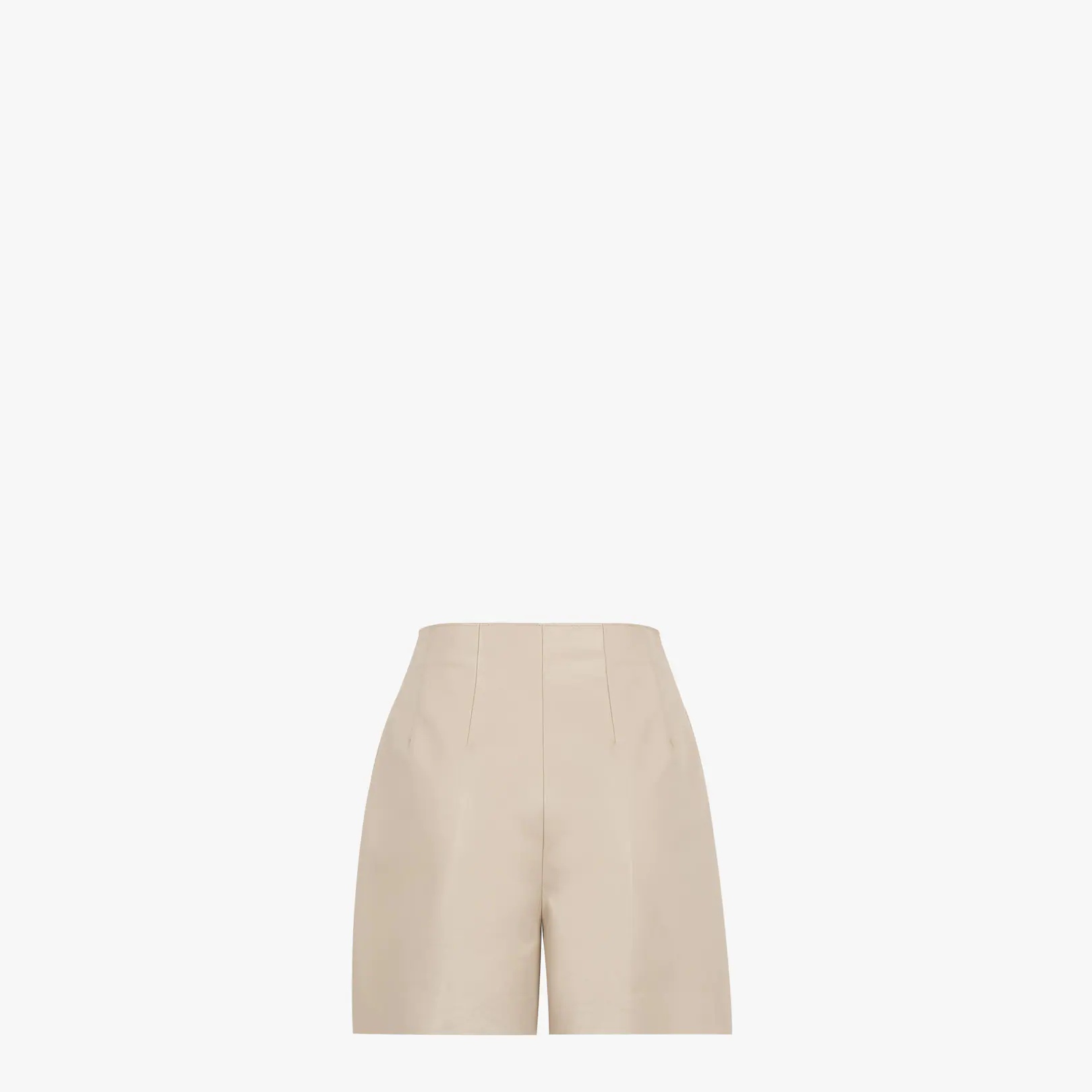 Beige nappa leather shorts - 2