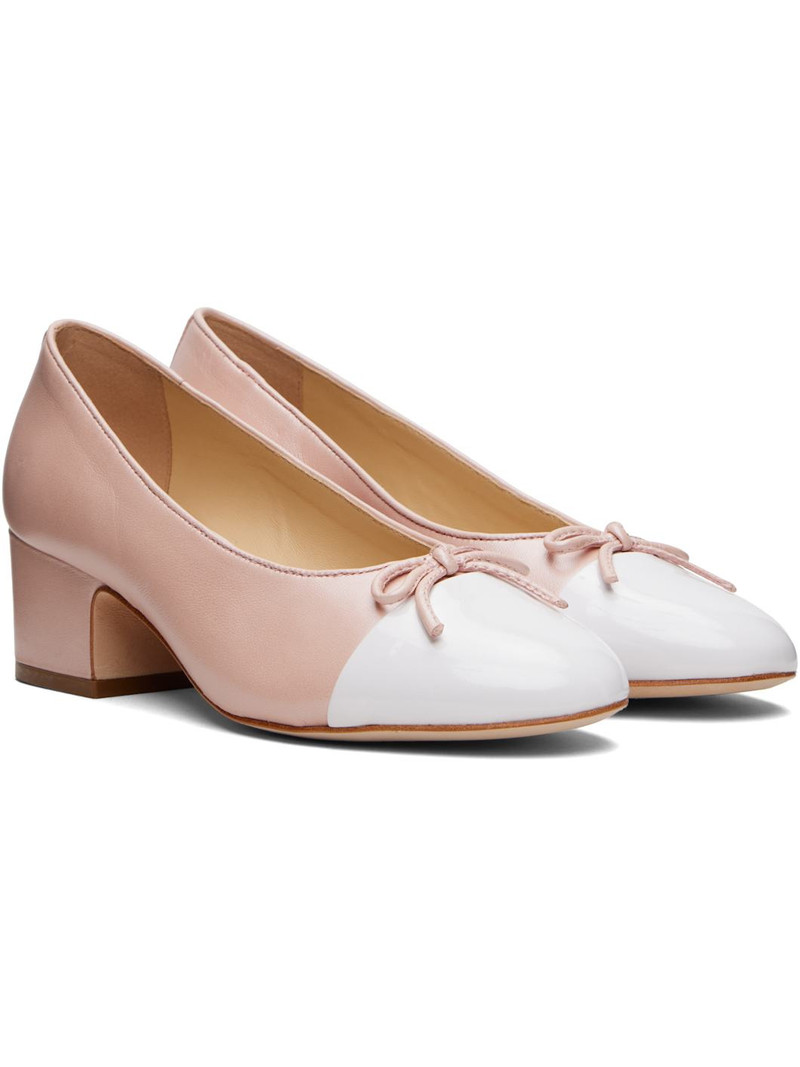 Pink & White Cap Toe Heels 4