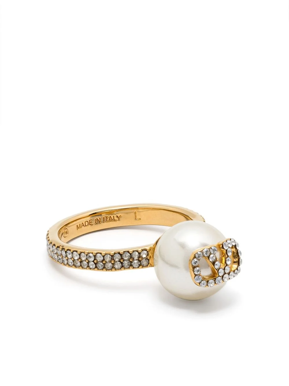 VLogo Signature faux-pearl ring - 1