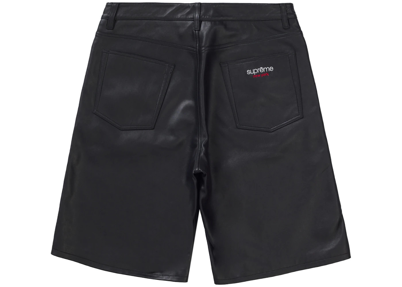 Supreme Baggy Leather Short Black - 2
