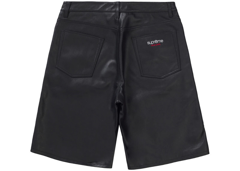 Supreme Supreme Baggy Leather Short Black outlook