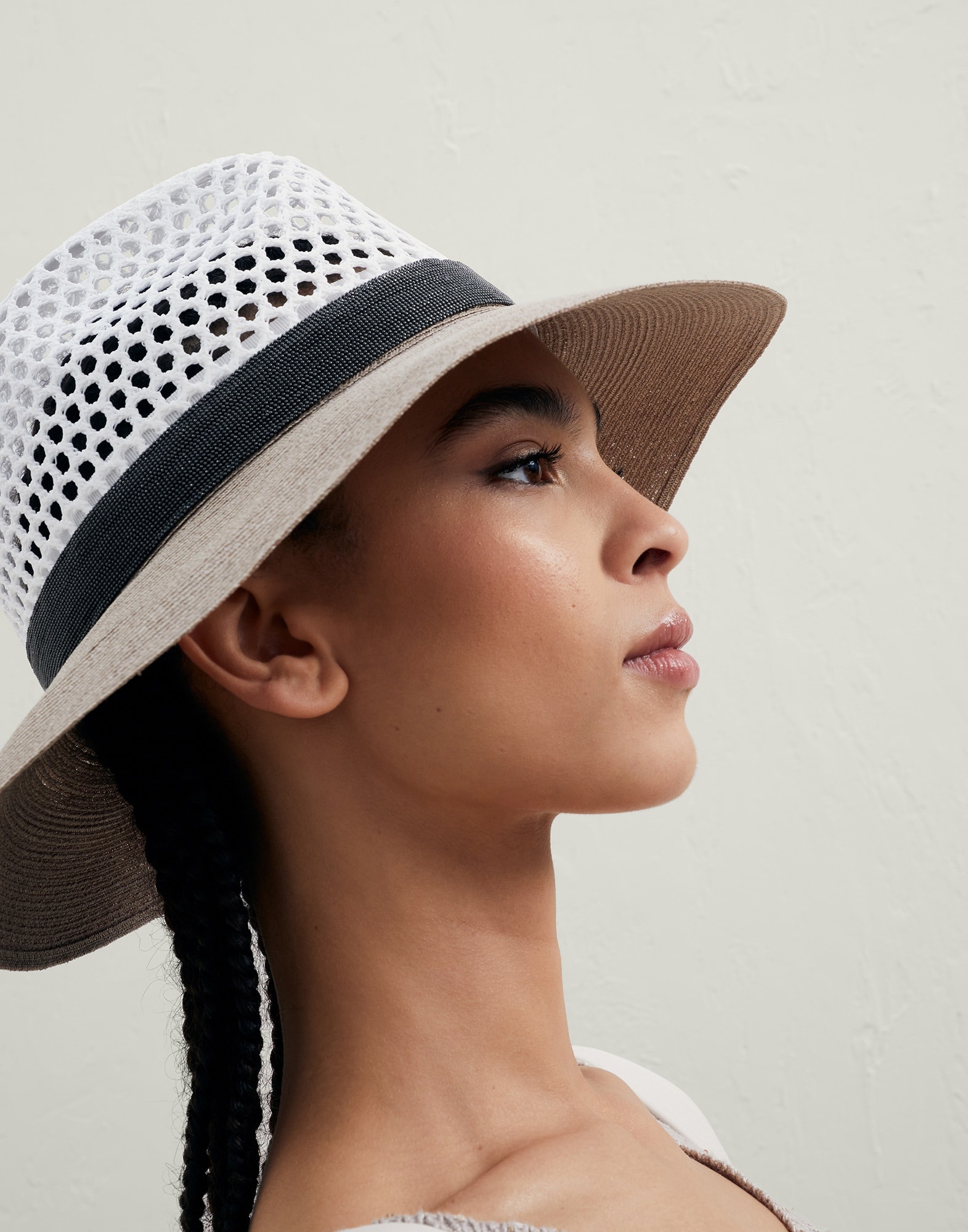 Net fedora with precious band - 3