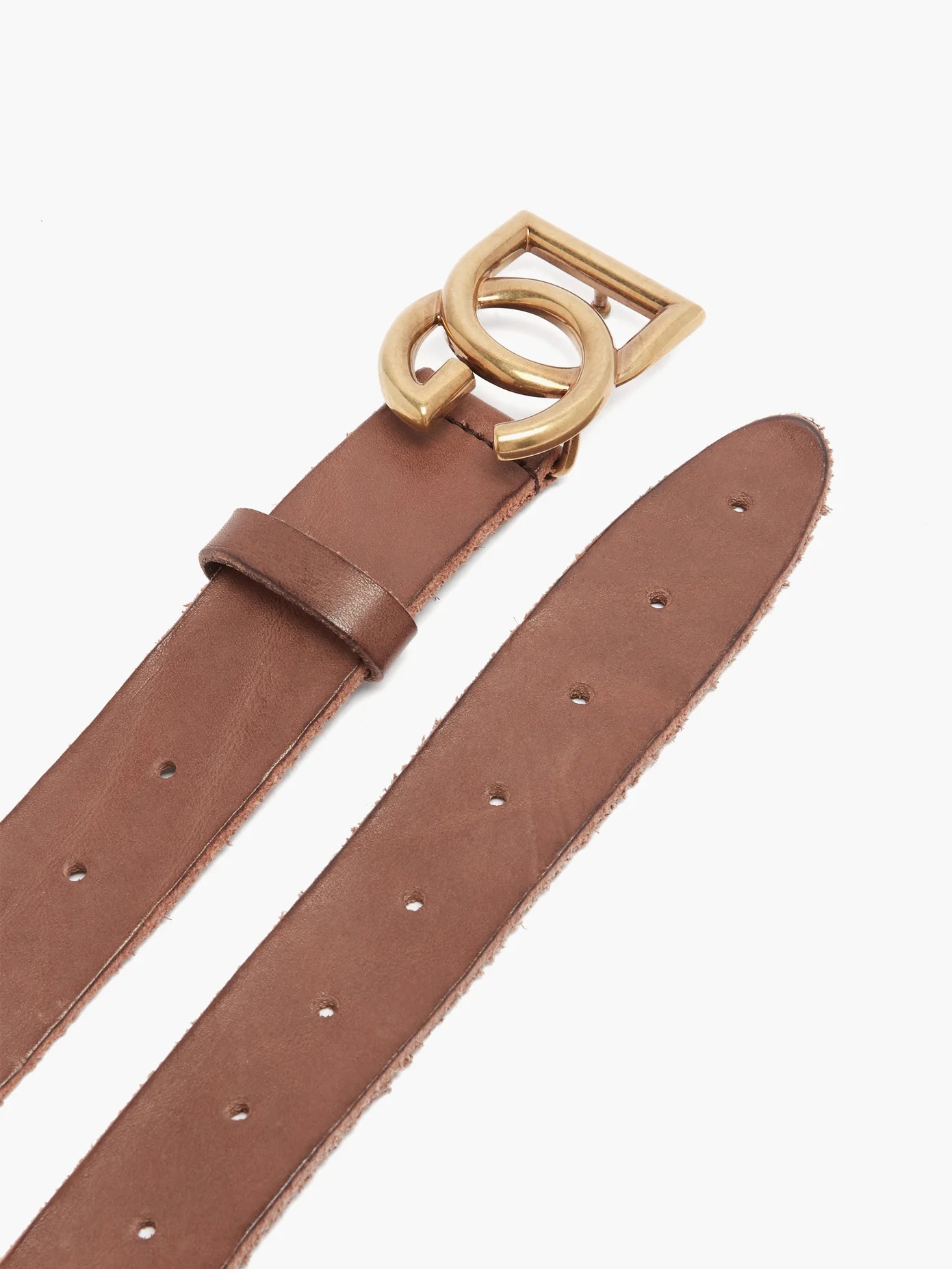 DG-buckle leather belt - 5