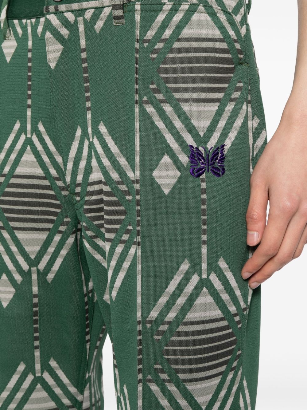 geometric-print flared trousers - 5