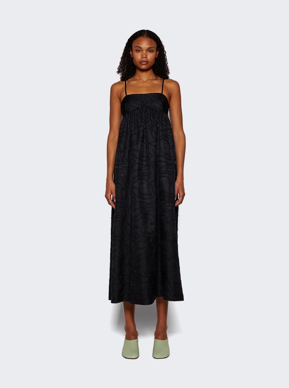 Cavola Embroided Long Dress Black - 3