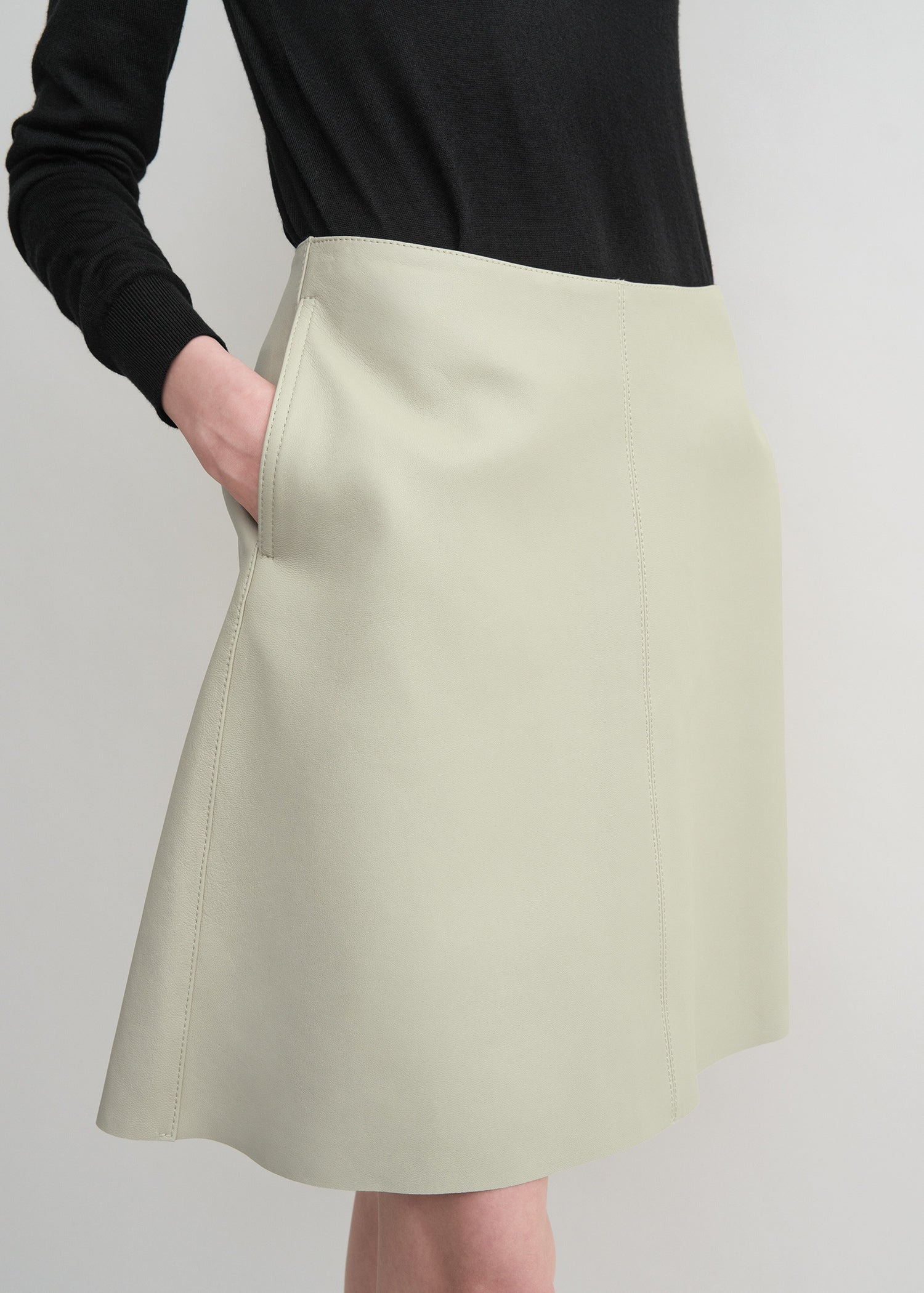 Leather skirt peanut - 5