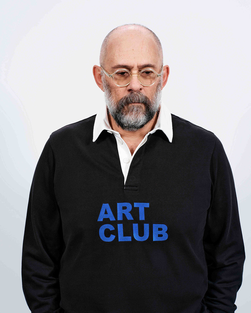 'ART CLUB' RUGBY POLO TOP IN WASHED BLACK 5