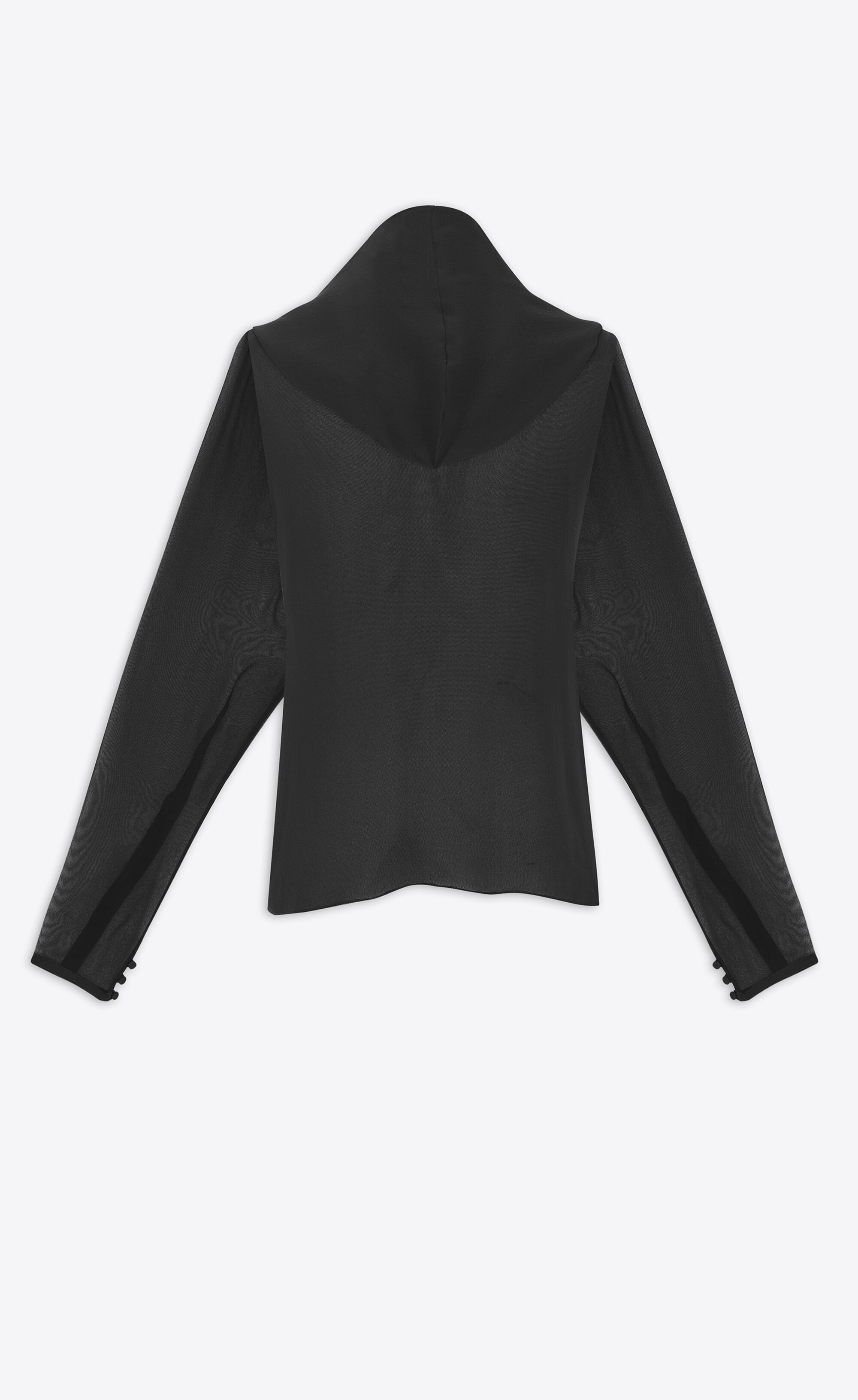 hooded blouse in silk muslin - 4