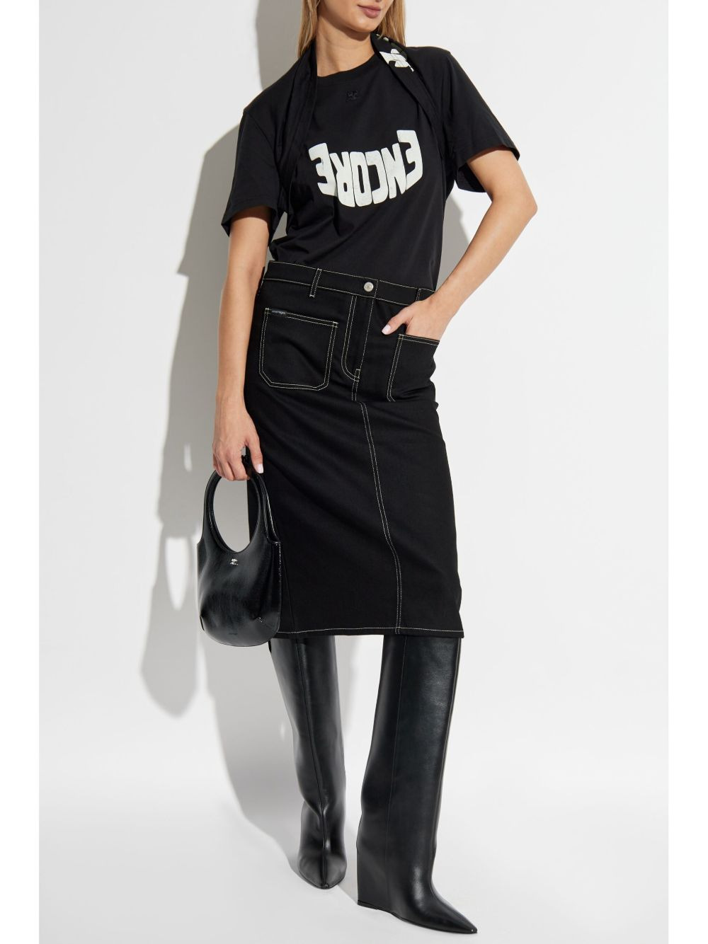 denim straight skirt - 2