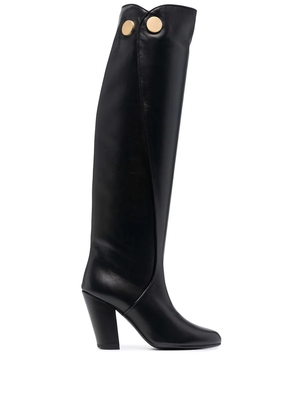 button-embossed knee-high boots - 1