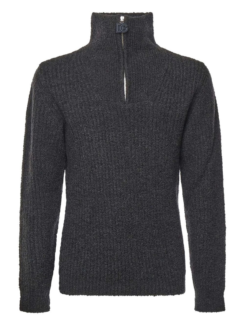 high-neck zip-up sweater 1