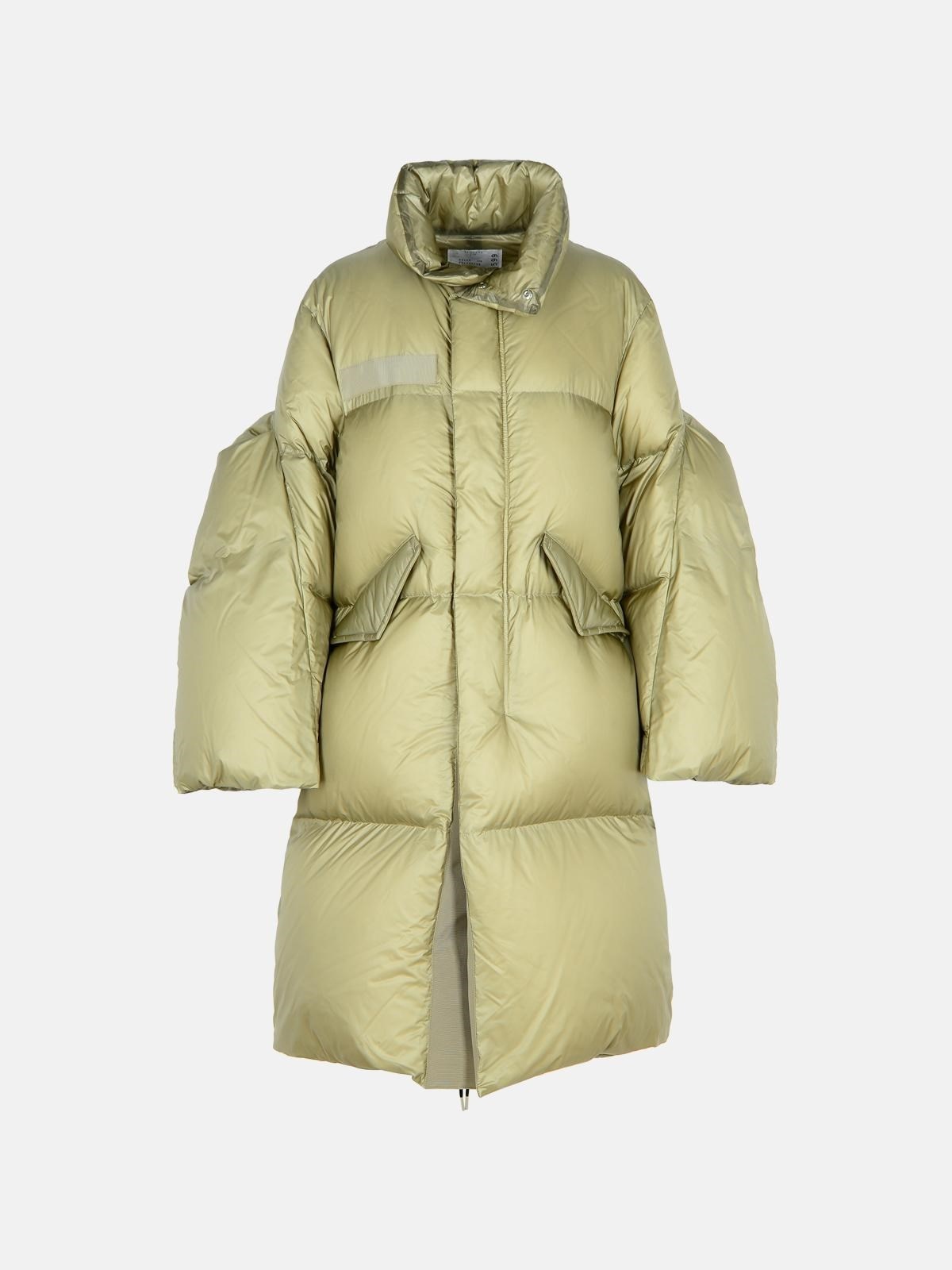 'PADDED' GREEN NYLON PARKA - 1