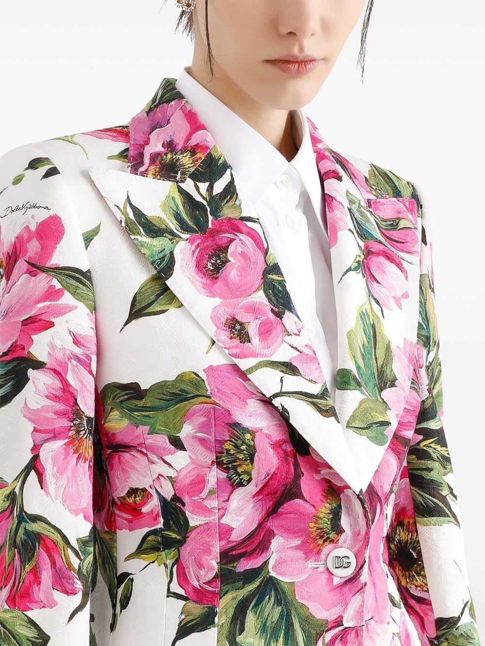 floral-print blazer - 4