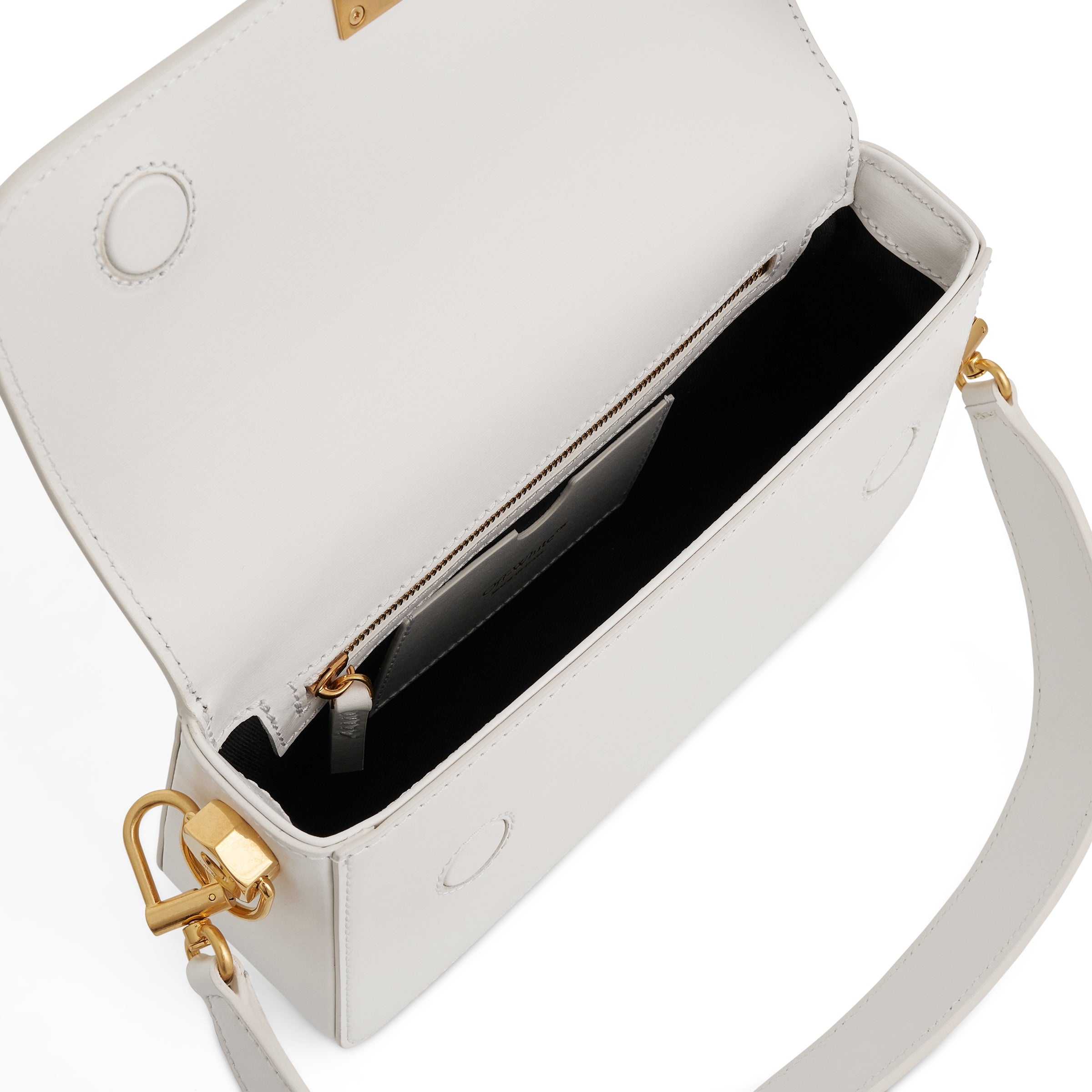 Plain Binder Small Shoulder Bag in White - 4