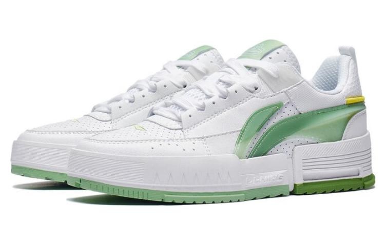 (WMNS) Li-Ning Casual Skate Shoes 'White Lime Green' AGCT136-2 - 4