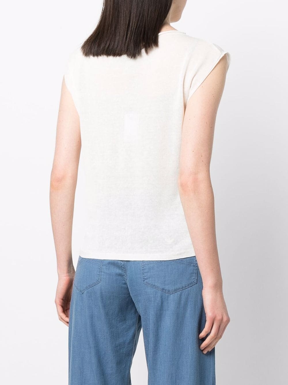 logo-print sleeveless shirt - 4