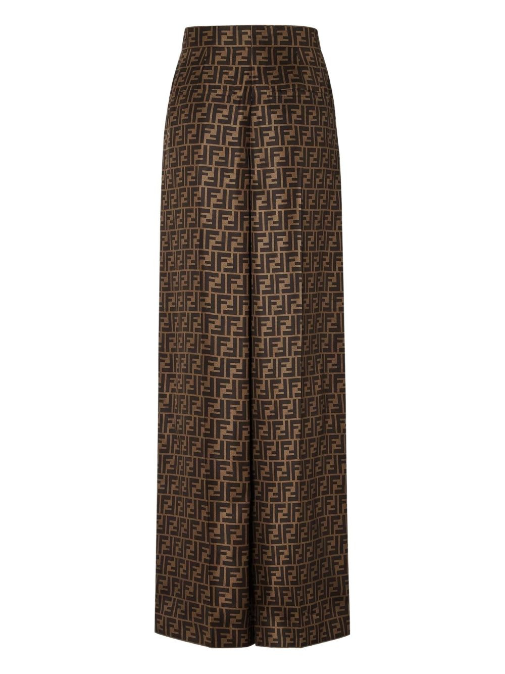 FF-monogram pleated silk trousers - 2