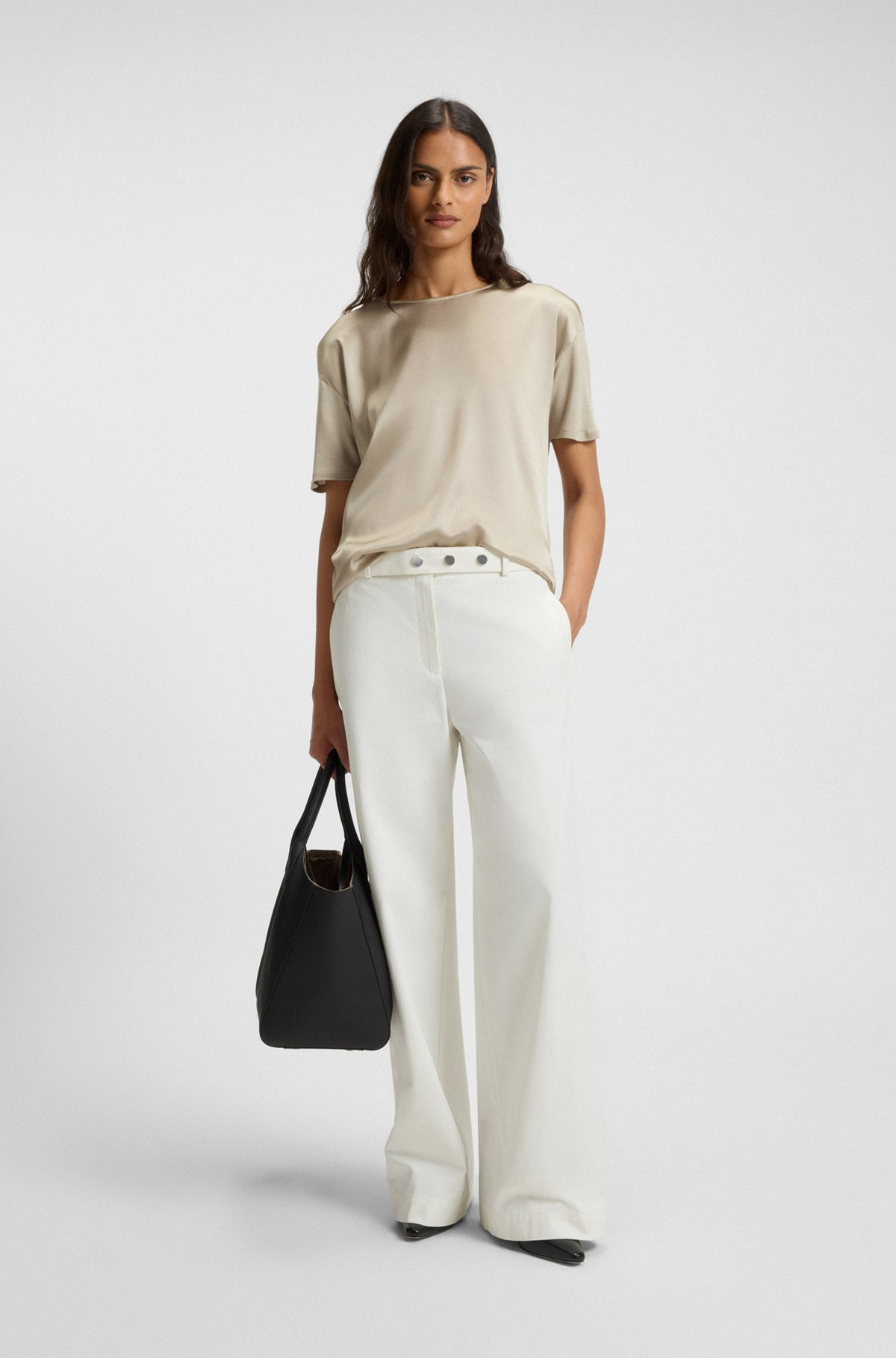 REGULAR-FIT JERSEY TOP WITH STRETCH-SILK FRONT - 3