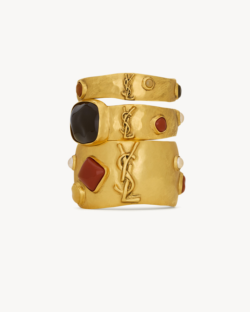 SAINT LAURENT CASSANDRE CABOCHON BANGLES IN ENAMEL, RESIN, GLASS, AND METAL outlook