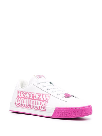 VERSACE JEANS COUTURE logo print lace-up sneakers outlook