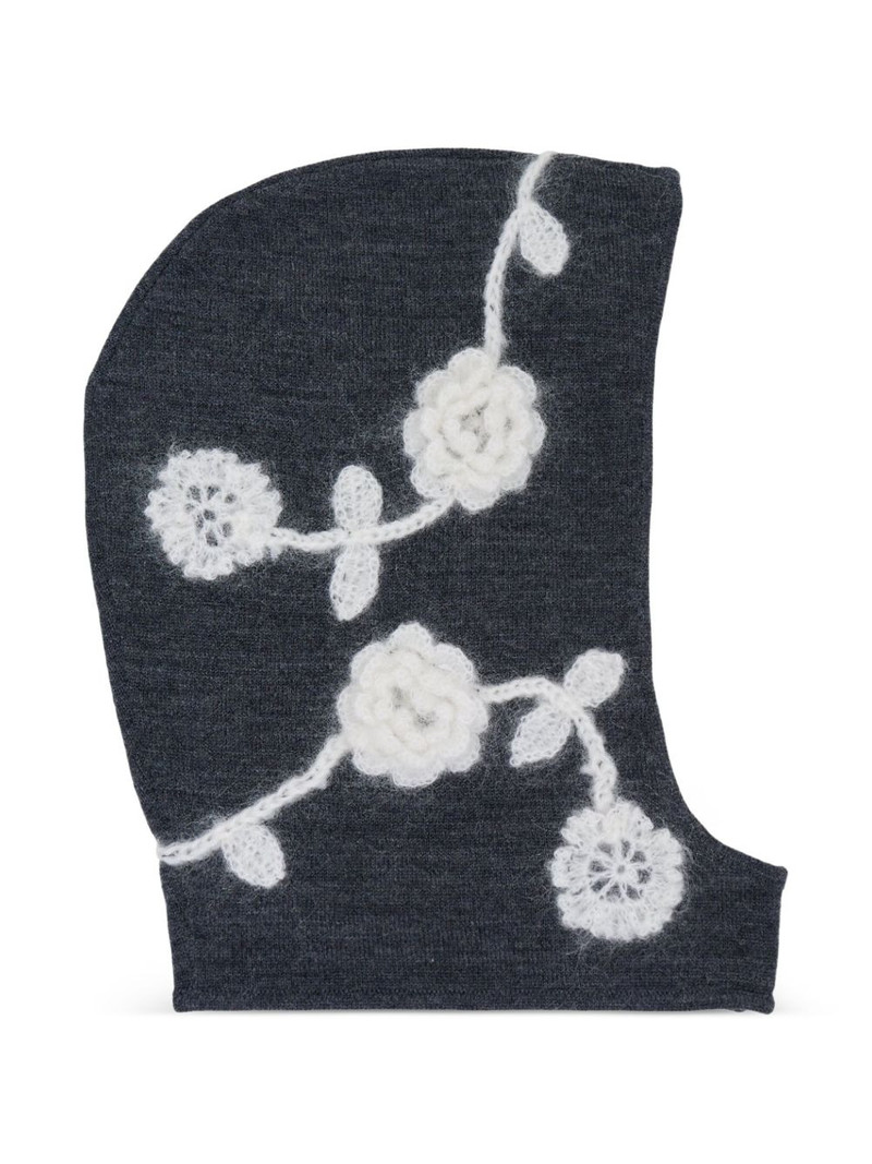 GANNI crochet-flowers balaclava outlook