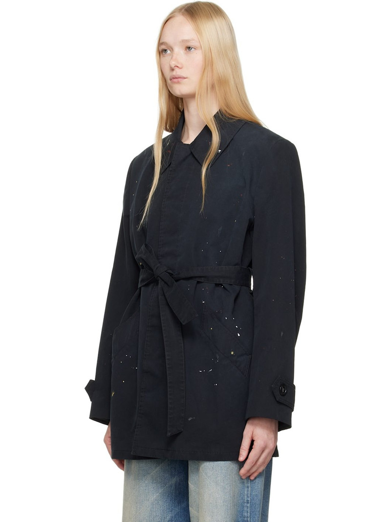MM6 Maison Margiela Black Cotton Gabardine Sportsjacket Trench Coat outlook
